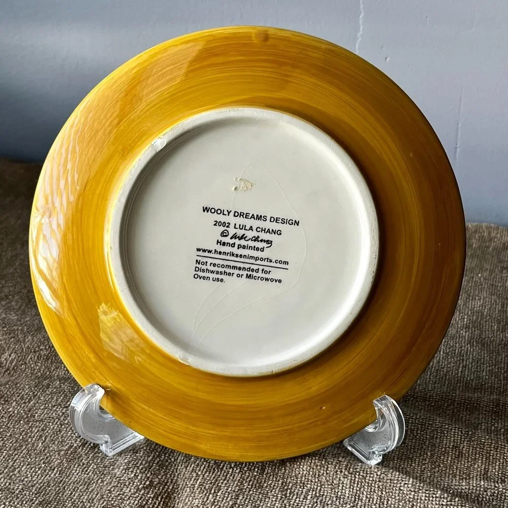 Wooly Dreams Design 8 inch Plate Cows Taking a Bubble Bath Lula Chang - Rare - Picture 2 of 3